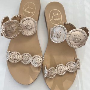 Jack Rogers Lauren Platinum Sandals size 8